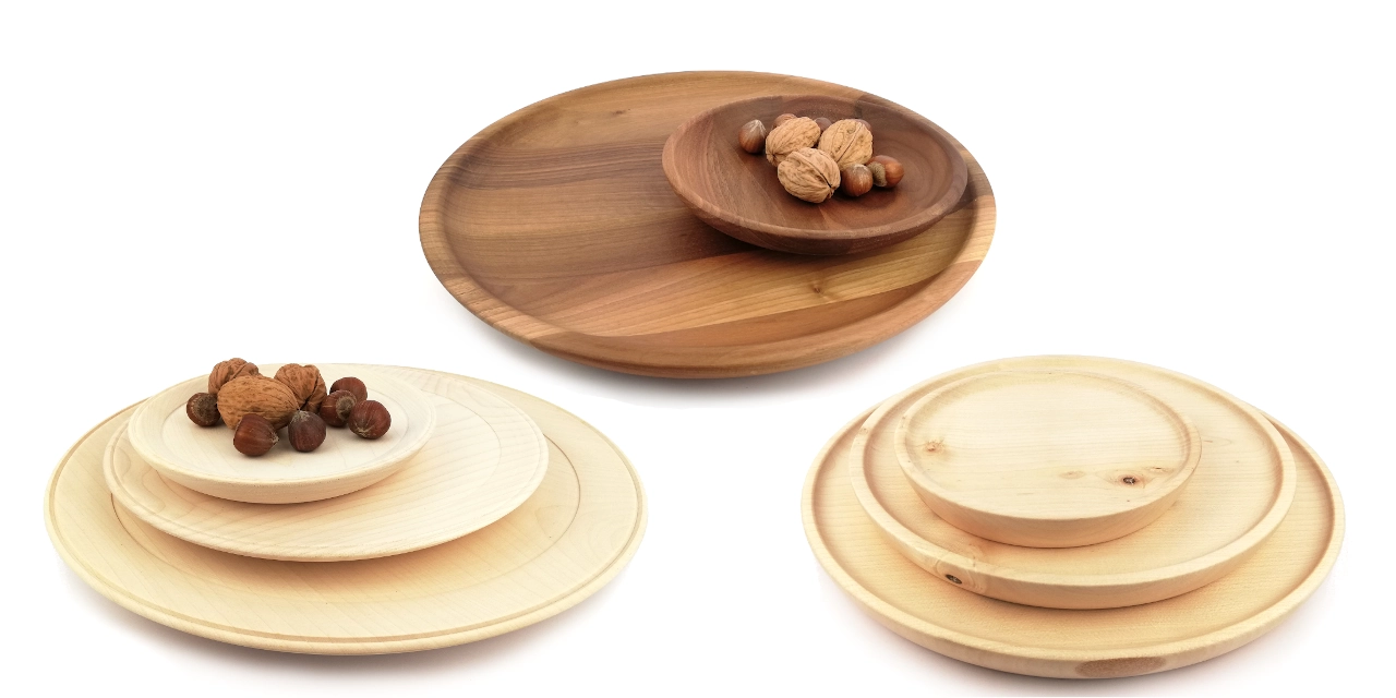 Handmade wooden plates